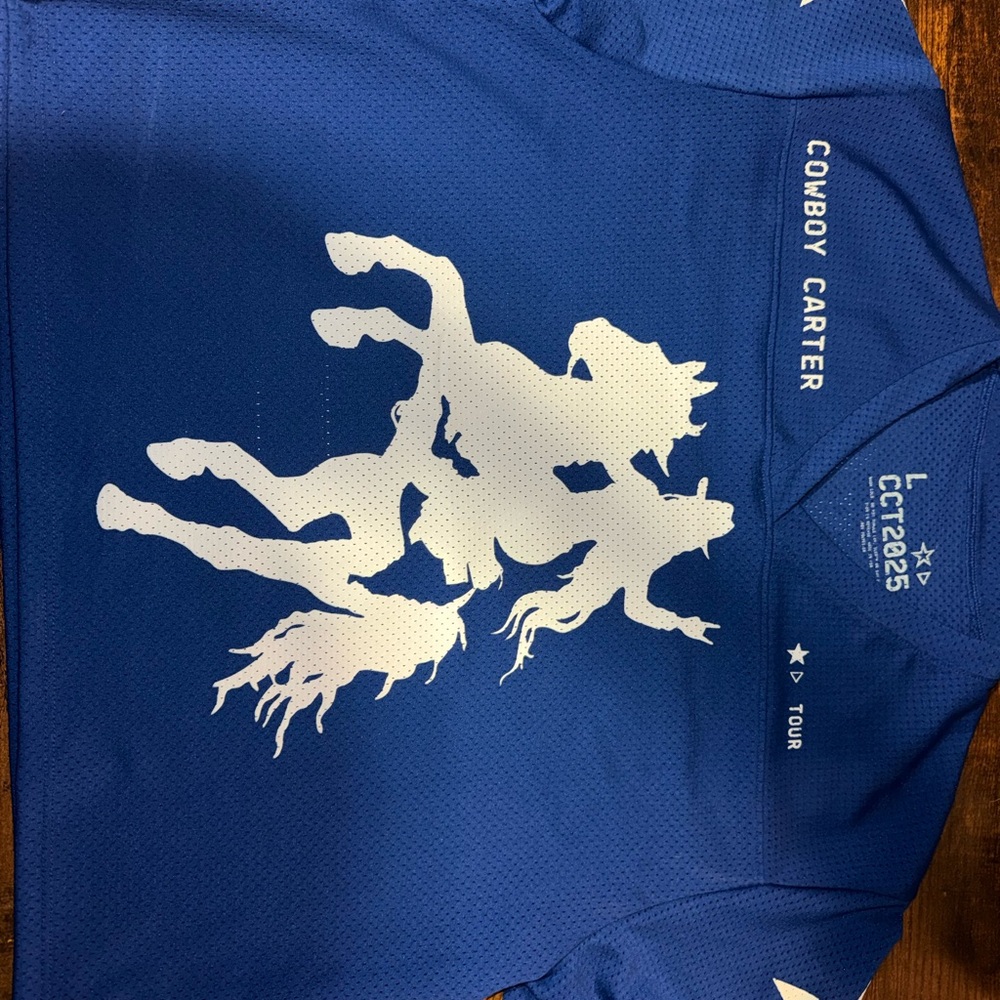 Blue Cowboy Carter Beyoncé Cropped Jersey Large